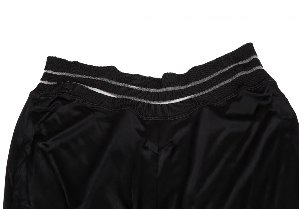 ジャンポールゴルチエ ソレイユJean Paul GAULTIER SOLEIL ストレッチレーヨンリブ切替フレアパンツ 黒白S K-129767_010