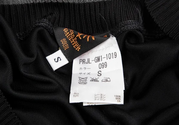 ジャンポールゴルチエ ソレイユJean Paul GAULTIER SOLEIL ストレッチレーヨンリブ切替フレアパンツ 黒白S K-129767_015