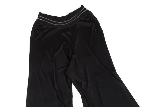 ジャンポールゴルチエ ソレイユJean Paul GAULTIER SOLEIL ストレッチレーヨンリブ切替フレアパンツ 黒白S K-129767_002