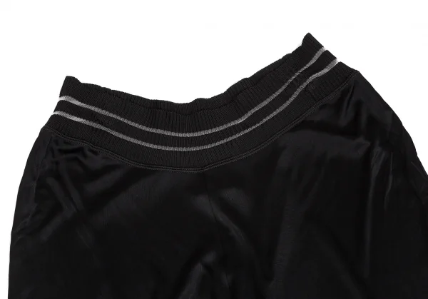 ジャンポールゴルチエ ソレイユJean Paul GAULTIER SOLEIL ストレッチレーヨンリブ切替フレアパンツ 黒白S K-129767_003