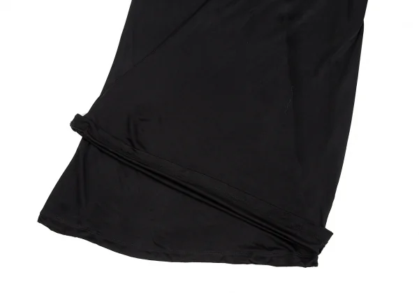 ジャンポールゴルチエ ソレイユJean Paul GAULTIER SOLEIL ストレッチレーヨンリブ切替フレアパンツ 黒白S K-129767_008