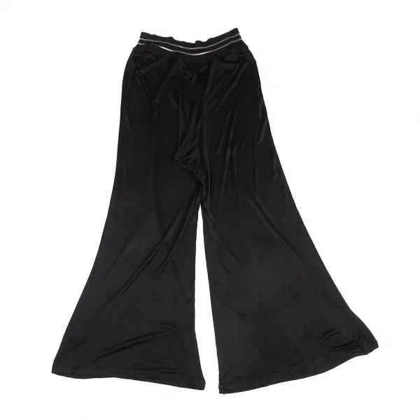 ジャンポールゴルチエ ソレイユJean Paul GAULTIER SOLEIL ストレッチレーヨンリブ切替フレアパンツ 黒白S K-129767_009