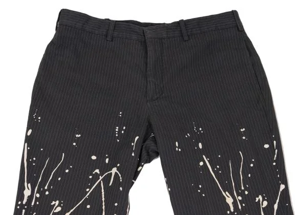 ジャンポールゴルチエ ムッシュJean Paul GAULTIER monsieur コットンストライプペイントパンツ 紺白46 K-129770_002