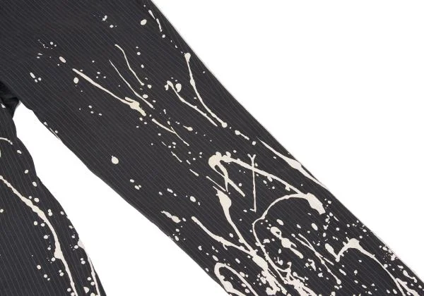 ジャンポールゴルチエ ムッシュJean Paul GAULTIER monsieur コットンストライプペイントパンツ 紺白46 K-129770_009