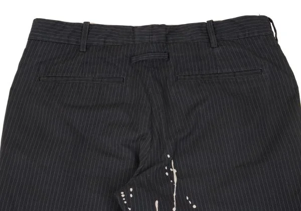 ジャンポールゴルチエ ムッシュJean Paul GAULTIER monsieur コットンストライプペイントパンツ 紺白46 K-129770_015
