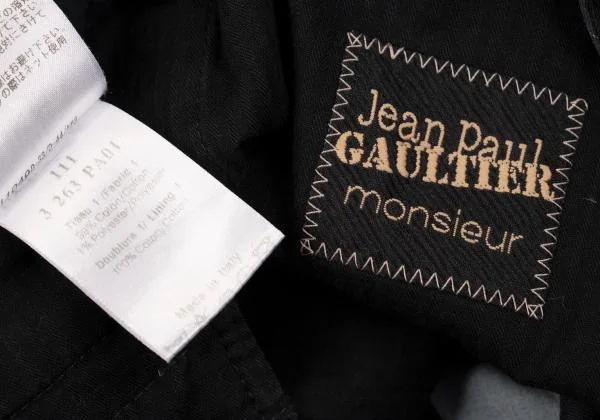 ジャンポールゴルチエ ムッシュJean Paul GAULTIER monsieur コットンストライプペイントパンツ 紺白46 K-129770_017