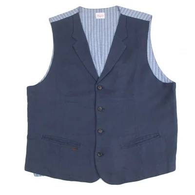 Papas Checker Switching Linen Vest