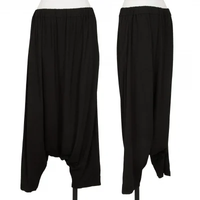 HIROKO KOSHINO Rayon Elastic Waist Dropped Crotch Pants