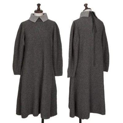 HIROKO KOSHINO Wool Half Zipper Knit Dress