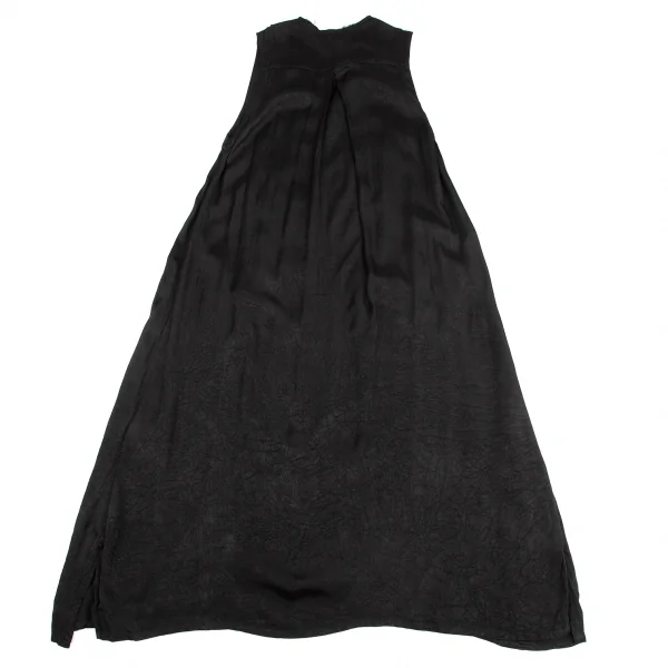 ワイズY's パッチワークレーヨンノースリーブロングシャツワンピース 黒2 K-129823_013