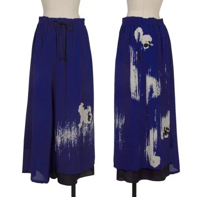 Y's Pansy Printed Layered Drawstring Pants