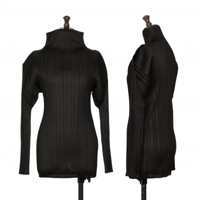 PLEATS PLEASE High-neck Long Sleeve Top