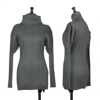 PLEATS PLEASE High-neck Long Sleeve Top