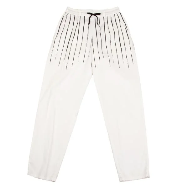 ジャンポールゴルチエJean Paul GAULTIER ストライプペイントウエストゴムパンツ 白黒44 K-129886_001