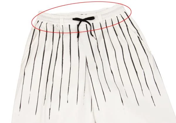 ジャンポールゴルチエJean Paul GAULTIER ストライプペイントウエストゴムパンツ 白黒44 K-129886_002