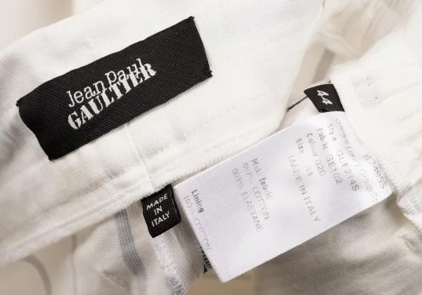 ジャンポールゴルチエJean Paul GAULTIER ストライプペイントウエストゴムパンツ 白黒44 K-129886_020