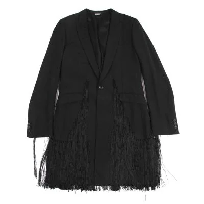 COMME des GARCONS HOMME PLUS Fringe Design Wool Long Jacket