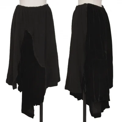 COMME des GARCONS Fulling Wool Switching Velor Pants