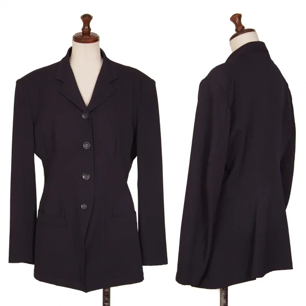 Y's Wool Gabardine Single Jacket Navy S-M K-129948_001