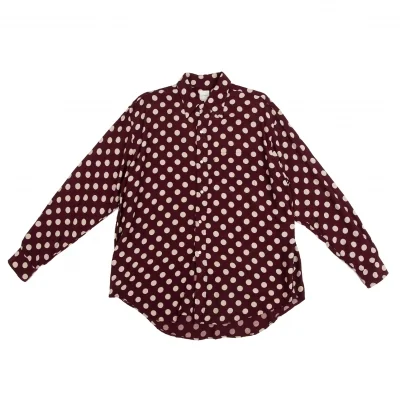 Karl Helmut Dot Printed Rayon Long Sleeve Shirt