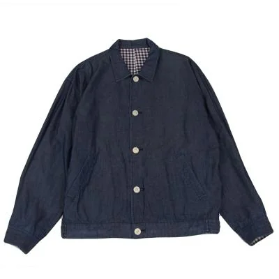 COMME des GARCONS HOMME Checked Lining Chambray Reversible Blouson