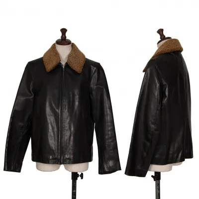 MARGARET HOWELL Cow Leather Boa Collar Jacket