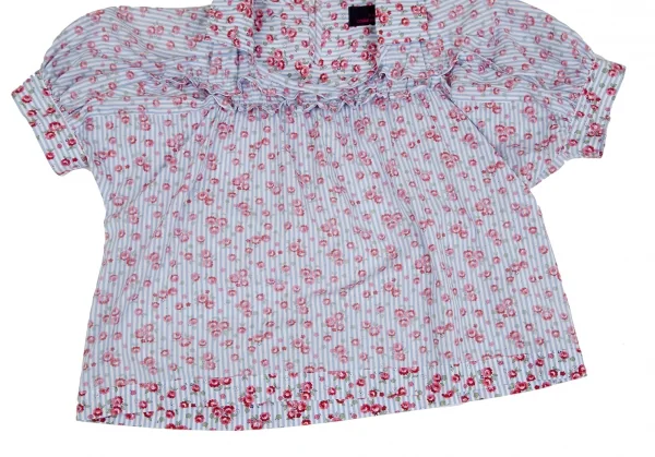 tricot COMME des GARCONS Cotton Floral Design Short Sleeve Shirt K-129993_006