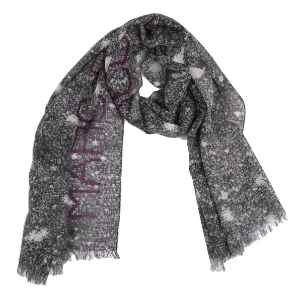 MARC by MARC JACOBS Sequins Printed Logo Fringe Stole Grey  K-129996_001