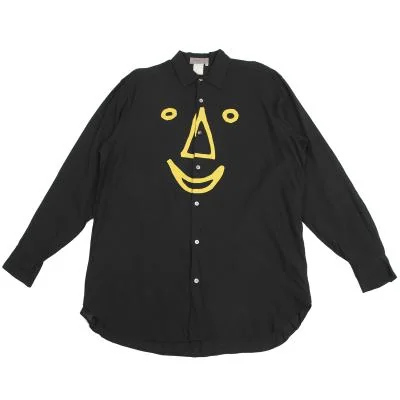 Yohji Yamamoto POUR HOMME Face Patch Long Sleeve Shirt