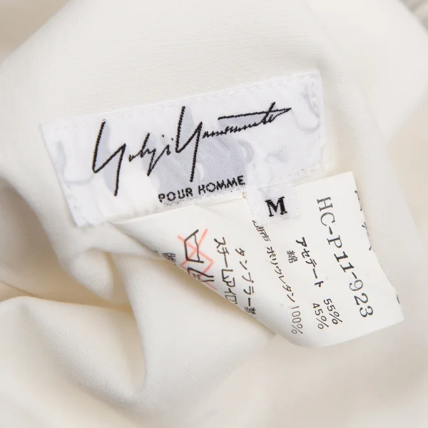 ヨウジヤマモト プールオムYohji Yamamoto POUR HOMMEロゴパッチパジャマパンツ 白M K-130021_020