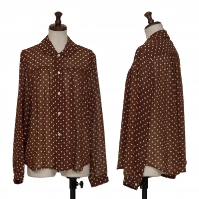 COMME des GARCONS Dot Print See-through Round Collar Shirt