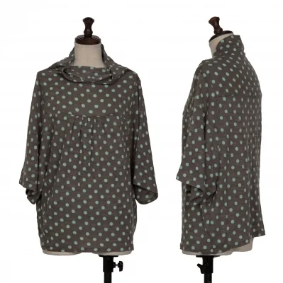 sunaokuwahara Wool Dot Turtle Neck Dolman T Shirt
