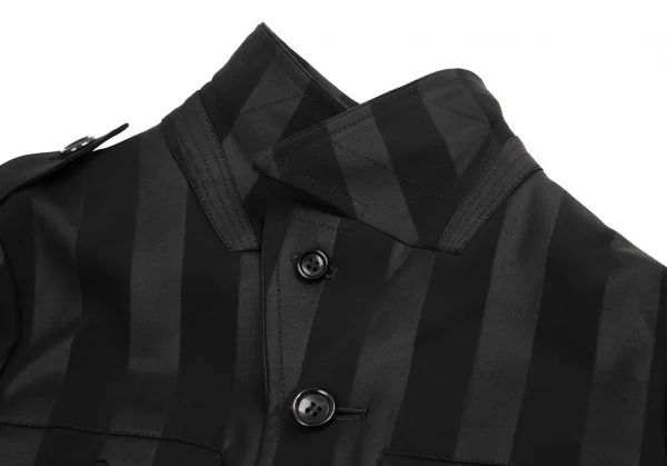 コムデギャルソンCOMME des GARCONS HaPPy RIBBON バックフリル装飾ストライプジャケット 黒S K-130203_004