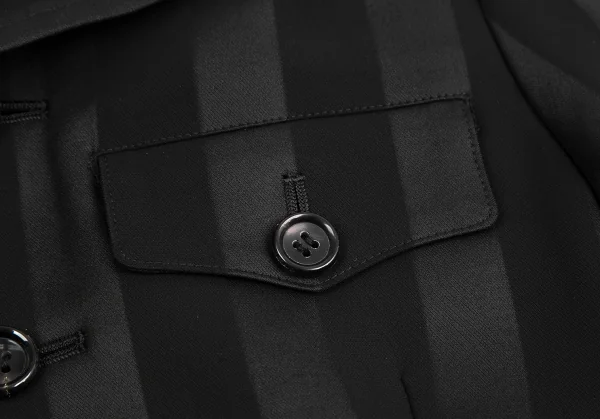 コムデギャルソンCOMME des GARCONS HaPPy RIBBON バックフリル装飾ストライプジャケット 黒S K-130203_006