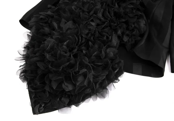 コムデギャルソンCOMME des GARCONS HaPPy RIBBON バックフリル装飾ストライプジャケット 黒S K-130203_017