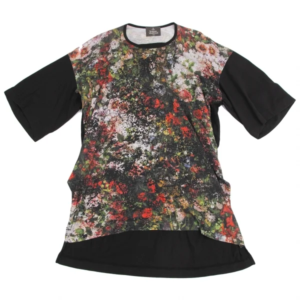 Vivienne Westwood MAN Switching Printed Long T Shirt Black,Multi-Color F K-130255_001