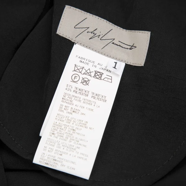 Yohji Yamamoto FEMME Triacetate Poly Asymmetry Sleeveless Dress K-130261_011