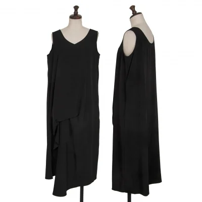 Yohji Yamamoto FEMME Triacetate Poly Asymmetry Sleeveless Dress