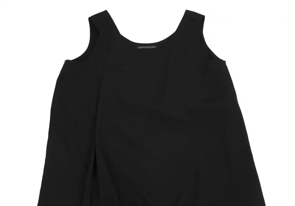 Yohji Yamamoto FEMME Triacetate Poly Asymmetry Sleeveless Dress K-130261_003