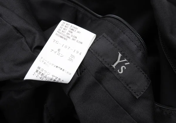 ワイズY's シャーリングフラップウールナイロンメッセンジャーバッグ 黒 K-130265_013