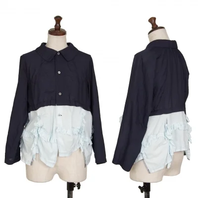 COMME des GARCONS Frill Switching Dyed Long Sleeve Blouse