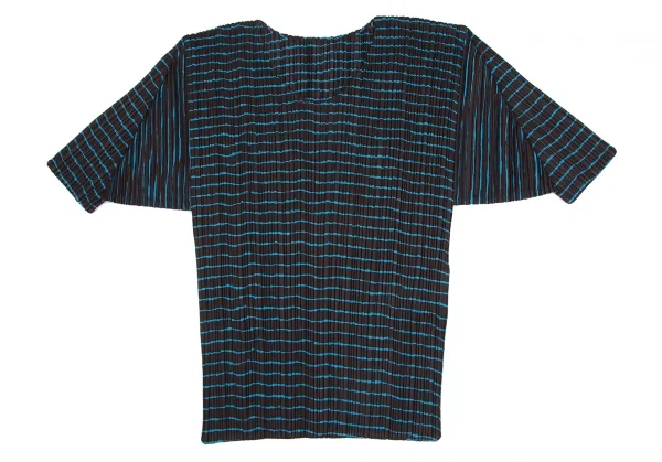 PLEATS PLEASE Striped Short Sleeve T Shirt K-130407_002