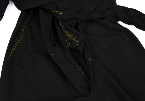 Yohji Yamamoto FEMME Braid Decoration Cotton Dress K-130422_013