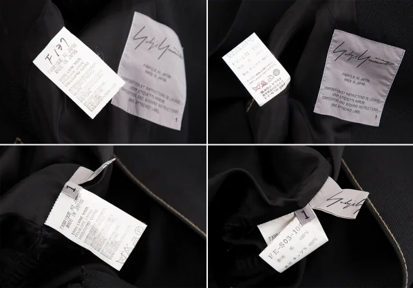 ヨウジヤマモトファムYohji Yamamoto FEMME ウールギャバステッチセットアップ 黒1 K-130426_020