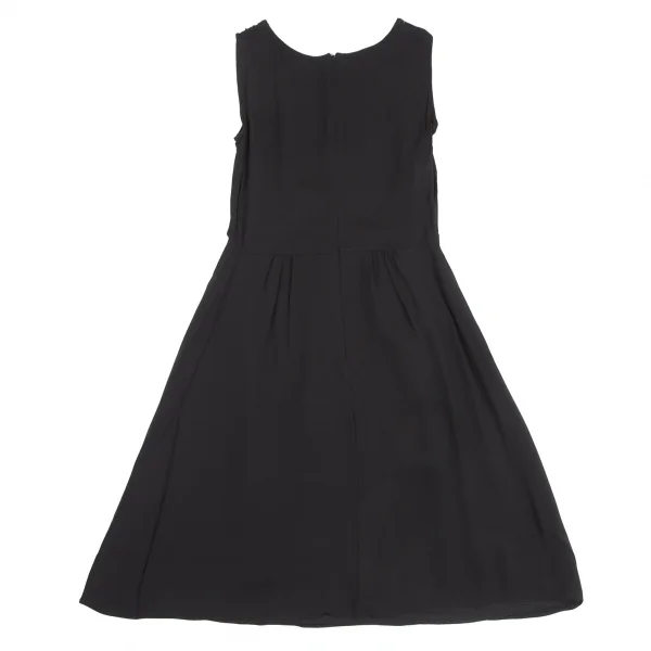 アルマーニ コレッツォーニ ARMANI COLLEZIONI スパンコールシルクノースリーブワンピース 黒38 K-130448_012