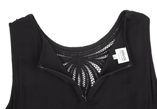 アルマーニ コレッツォーニ ARMANI COLLEZIONI スパンコールシルクノースリーブワンピース 黒38 K-130448_013