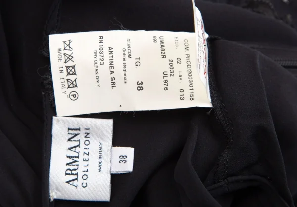アルマーニ コレッツォーニ ARMANI COLLEZIONI スパンコールシルクノースリーブワンピース 黒38 K-130448_016