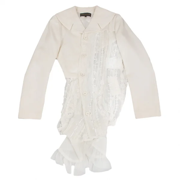 COMME des GARCONS See-Through Ribbon Tape Asymmetry Jacket K-130459_002