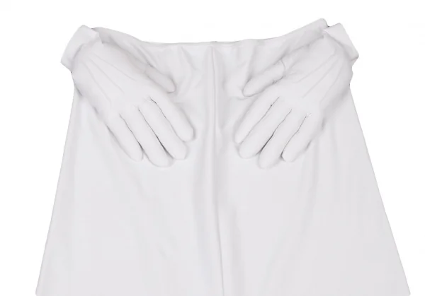コムデギャルソンCOMME des GARCONS ハンドデザインストレッチサルエルパンツ 白S K-130469_002