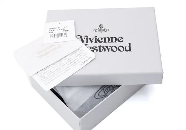 ヴィヴィアンウエストウッドVivienne Westwood EXECUTIVE オーブレザー二つ折り財布 黒 K-130483_010